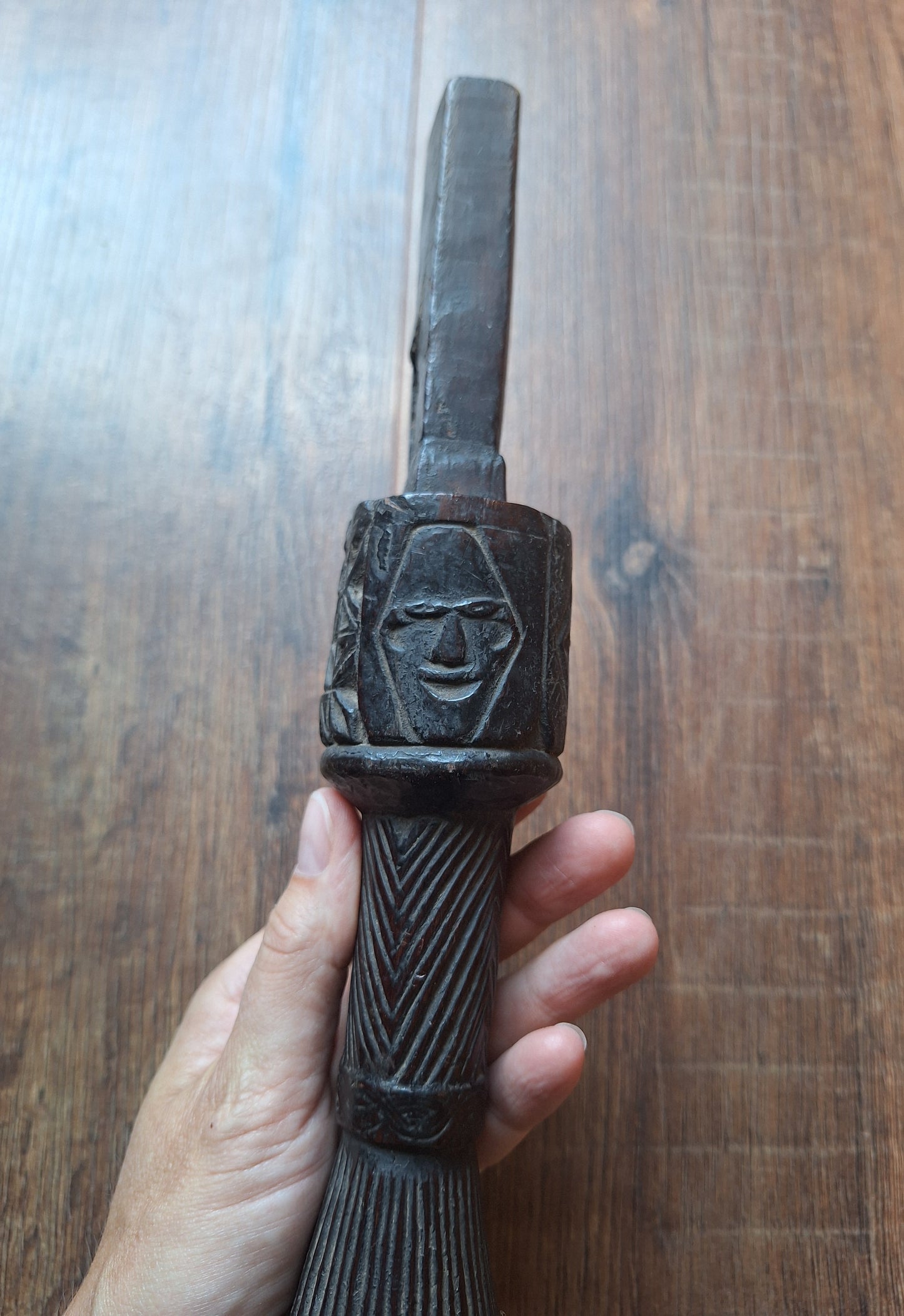 Antique Nepalese dhyangro drum handle #3
