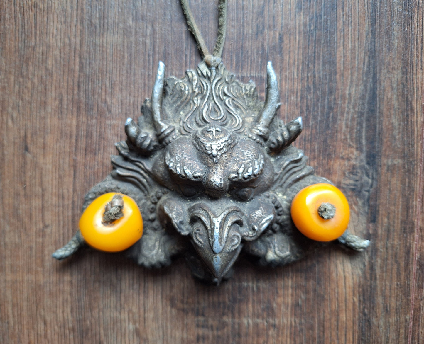 Vintage white metal wallhanger Garuda