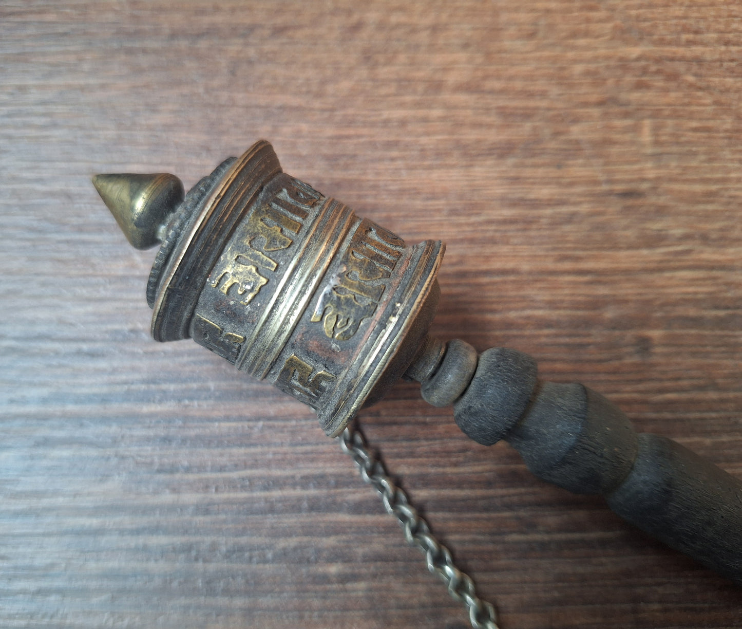 Old Tibetan prayer wheel