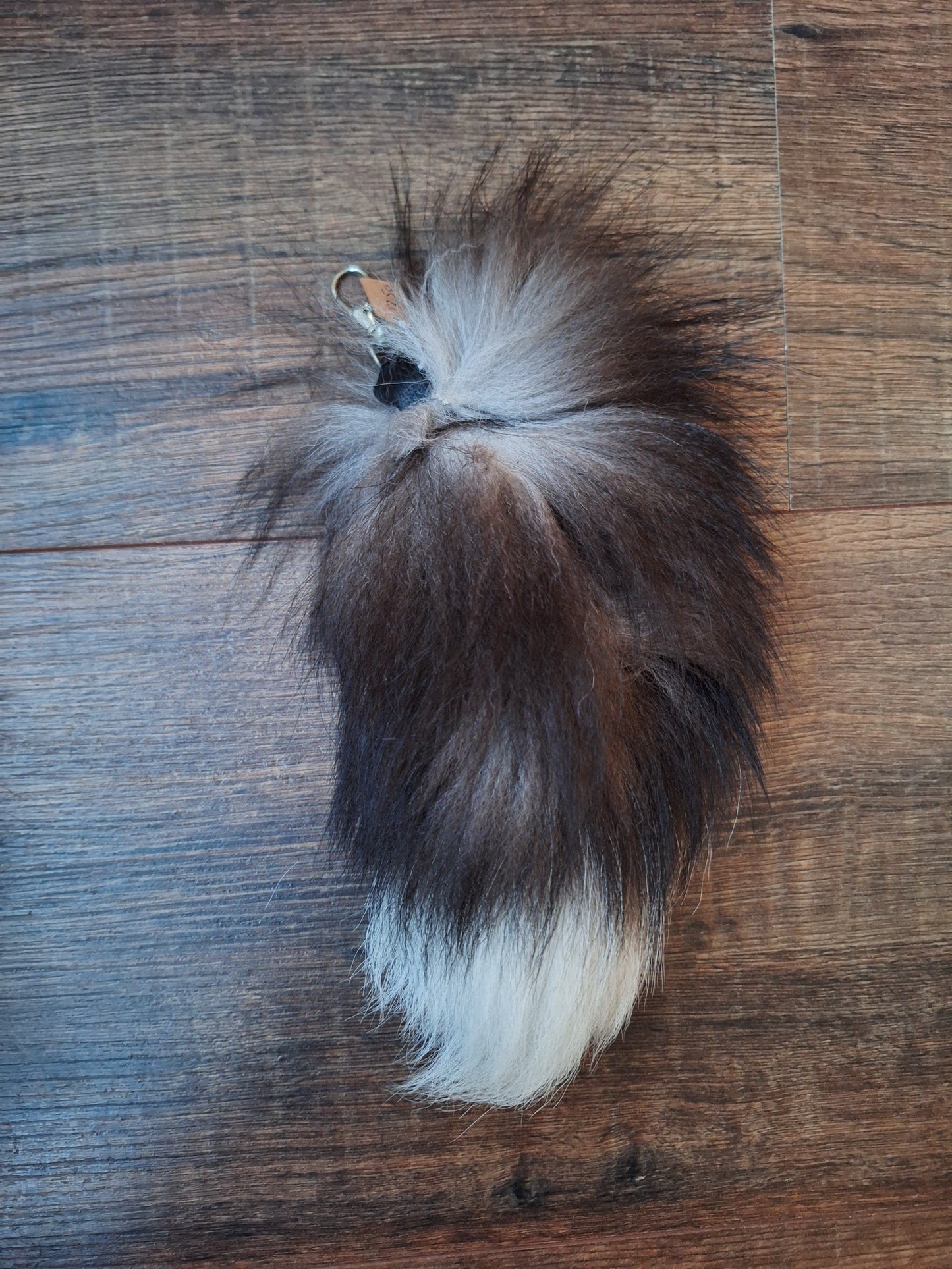 Silverfox tail tip keychains