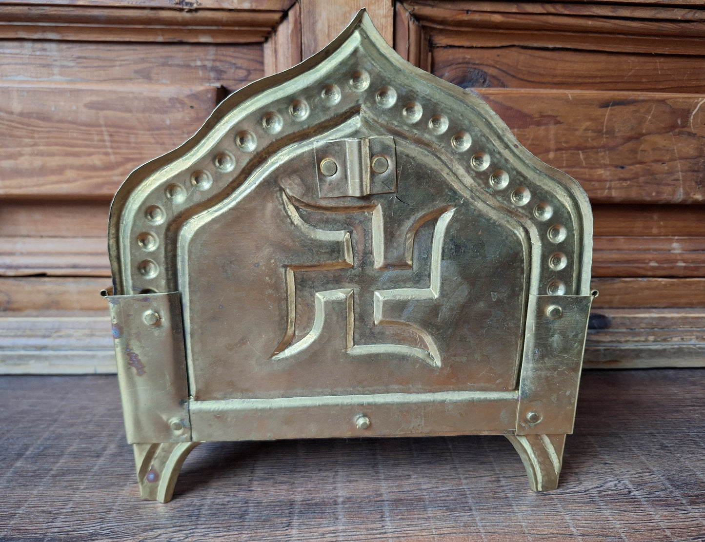 Vintage brass Singhasan home altar