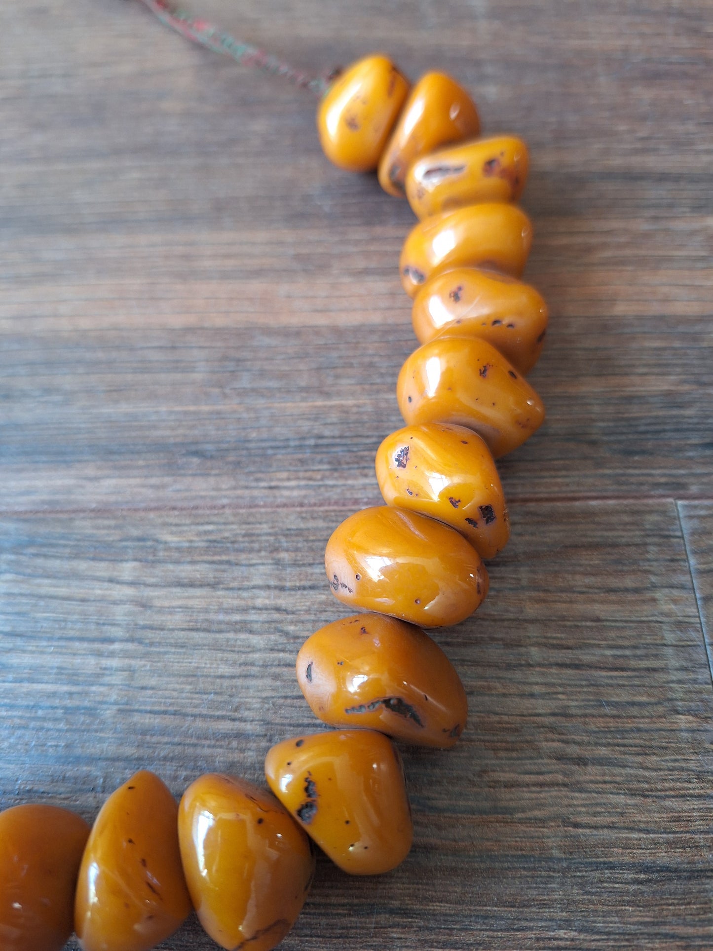 Vintage Nepalese copal beads strand #1