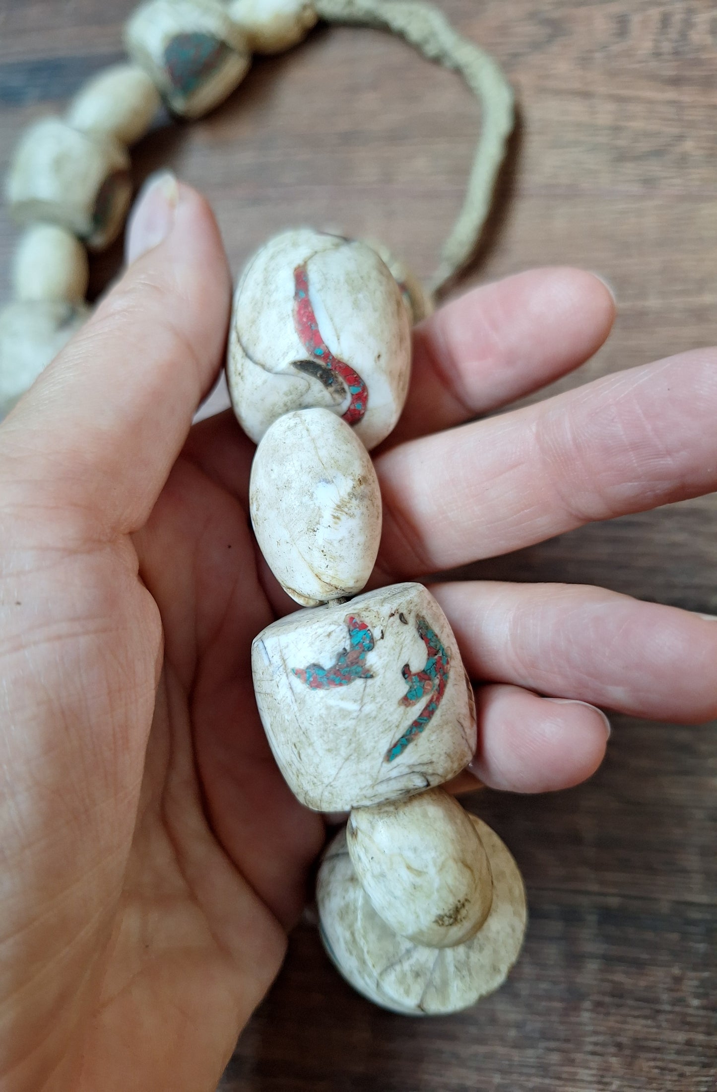 Old Nepalese conch shell necklace