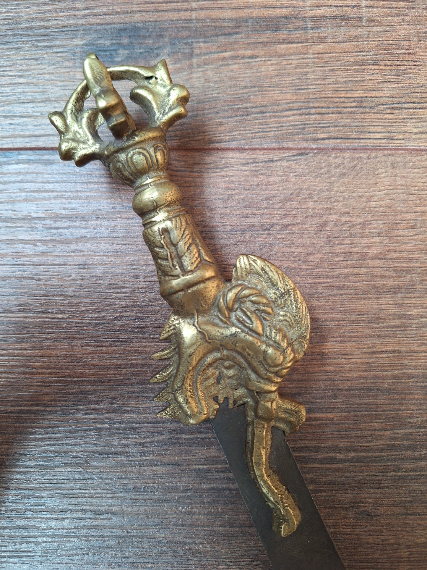 Vintage Tibetan iron and brass khadga #1