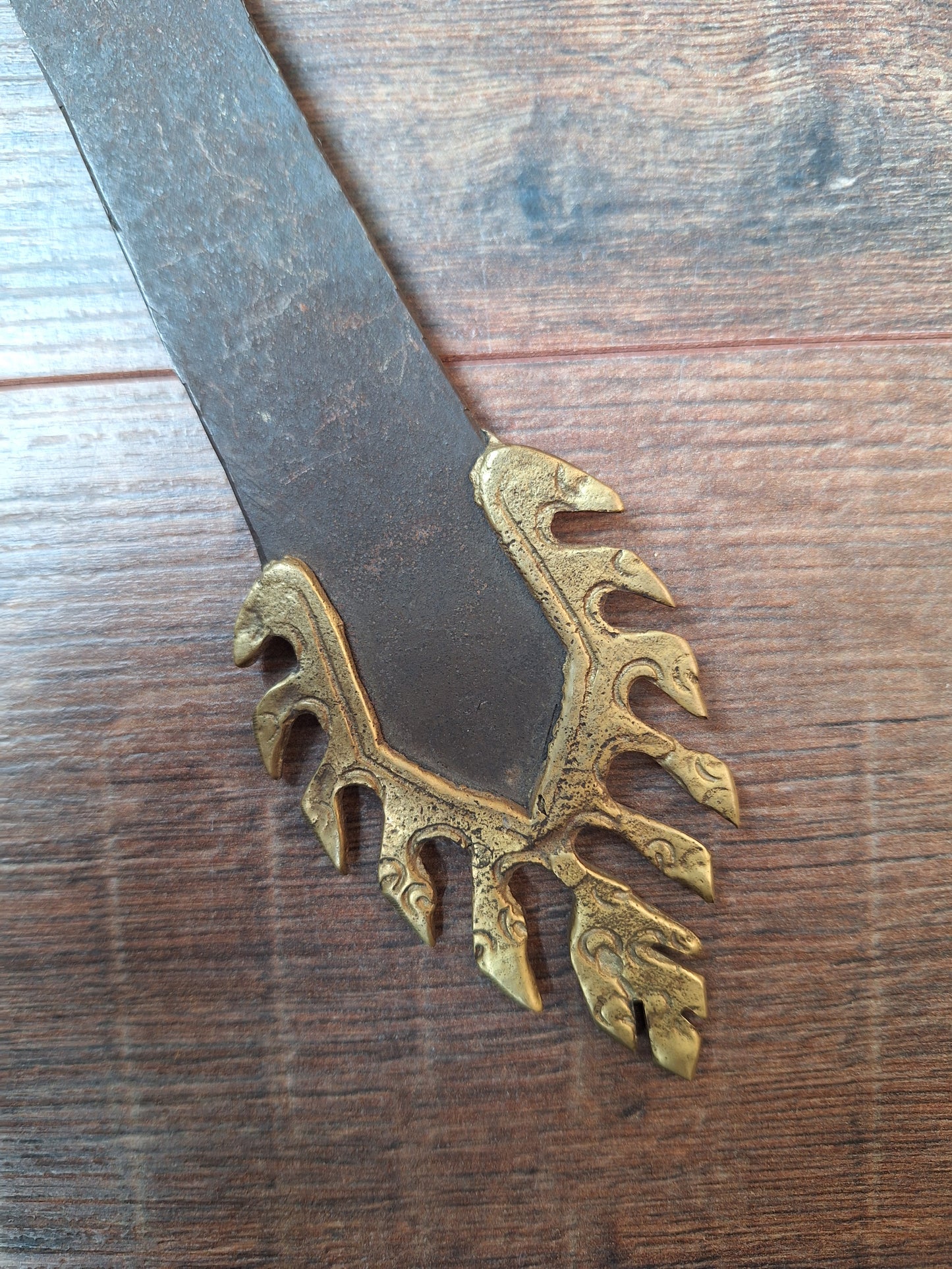 Vintage Tibetan iron and brass khadga #1