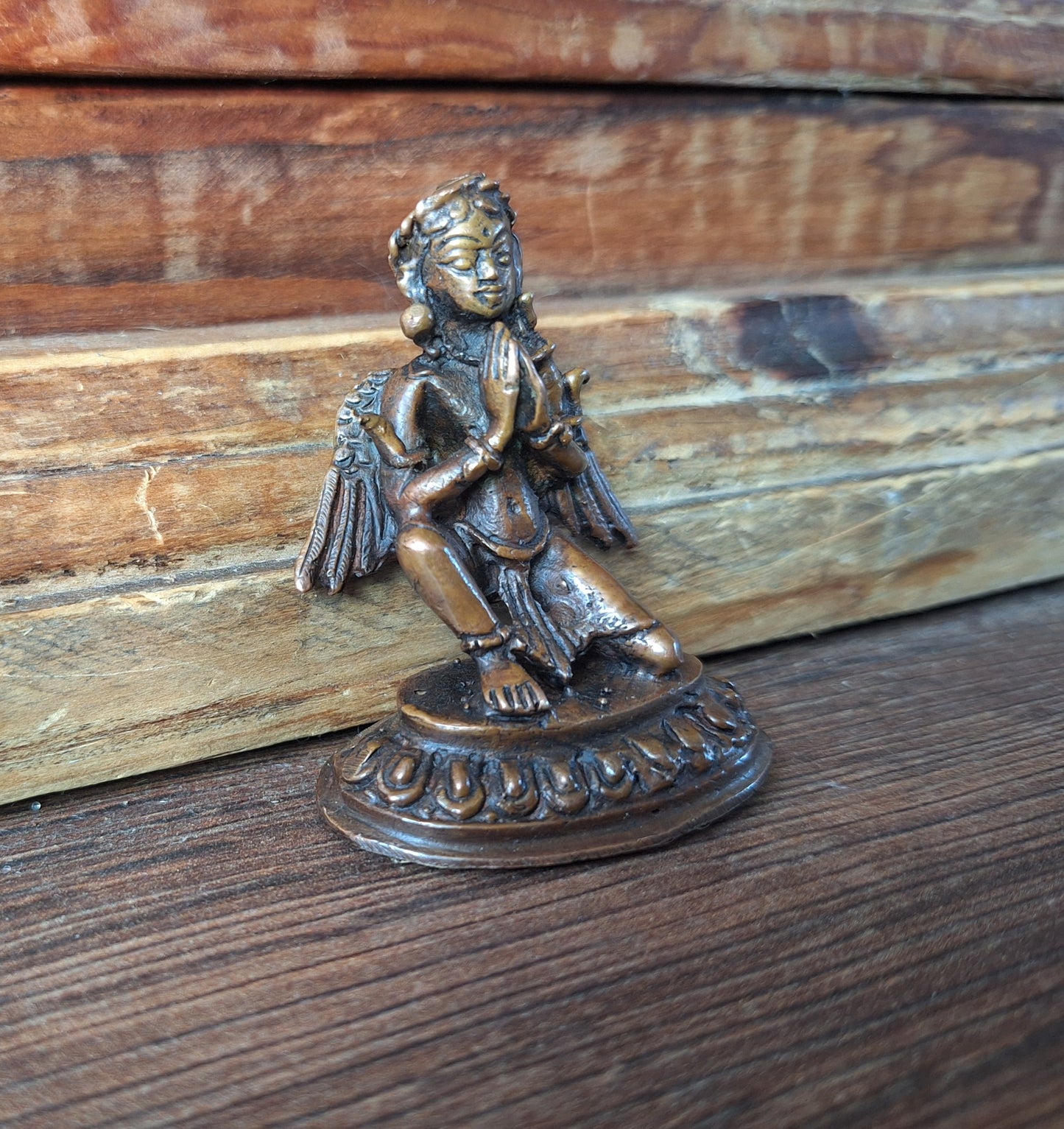 Vintage small red copper Garuda figurine