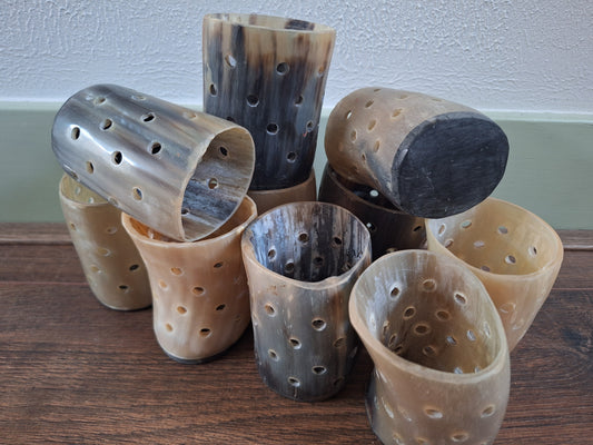 Cow horn candle holders
