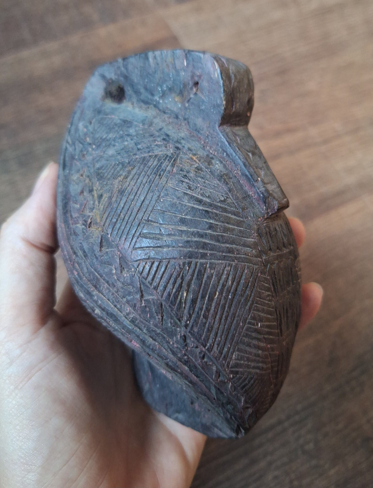 Old Nepalese wooden bird figurine