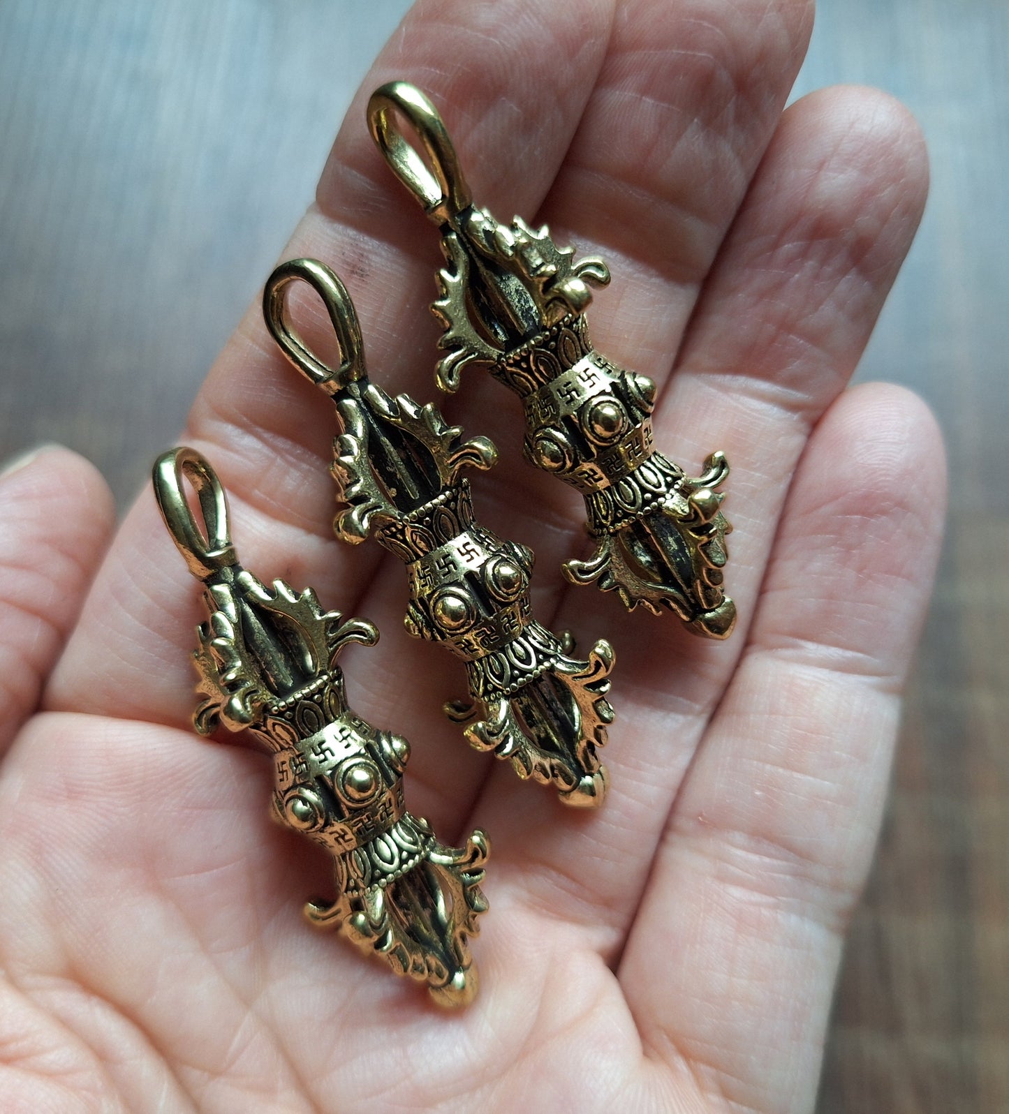 Brass dorje pendant