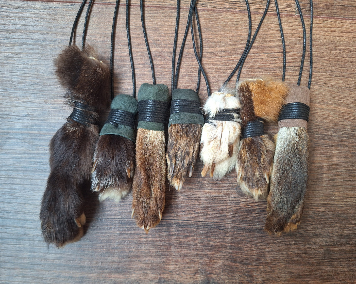 Fox paw amulet necklaces