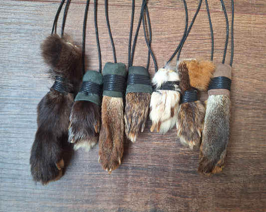 Fox paw amulet necklaces