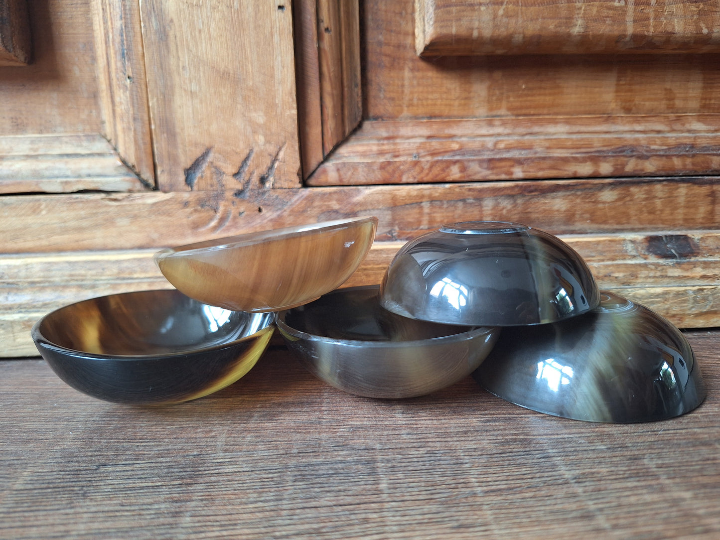 Cow horn offering bowl