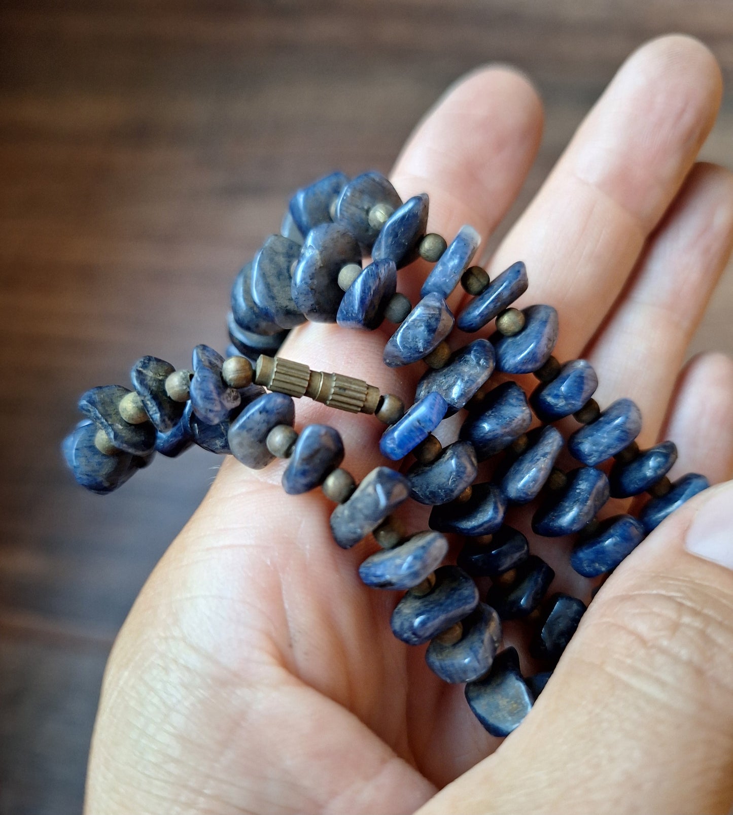 Vintage blue agate necklace