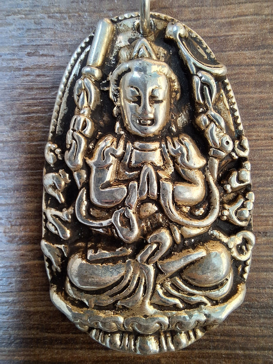 Vintage silver Guanyin pendant