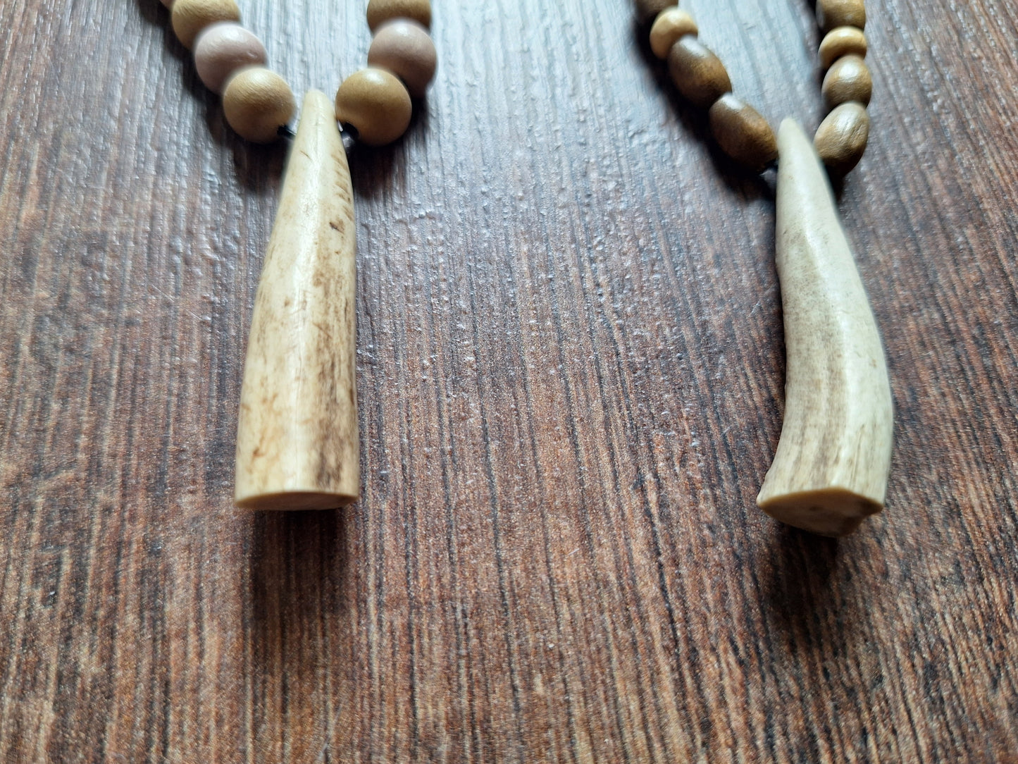 Fallow deer antler amulet necklace