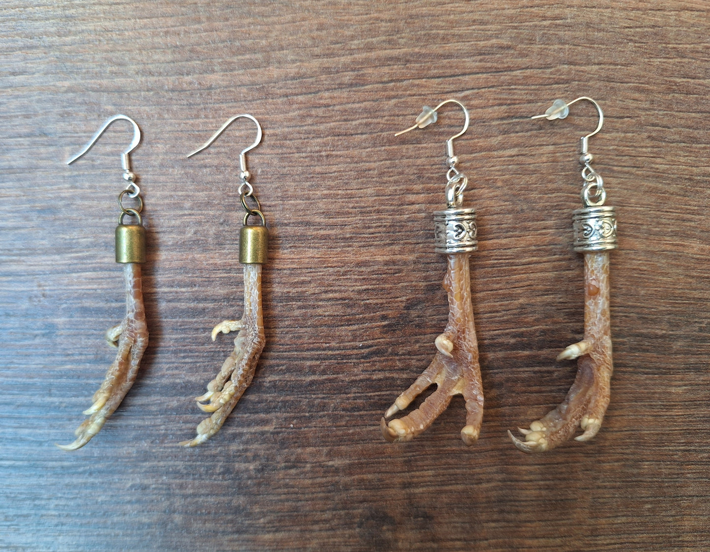 Partridge feet amulet earrings