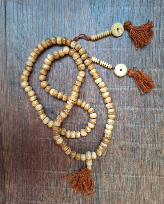 Vintage Tibetan yak bone mala #1