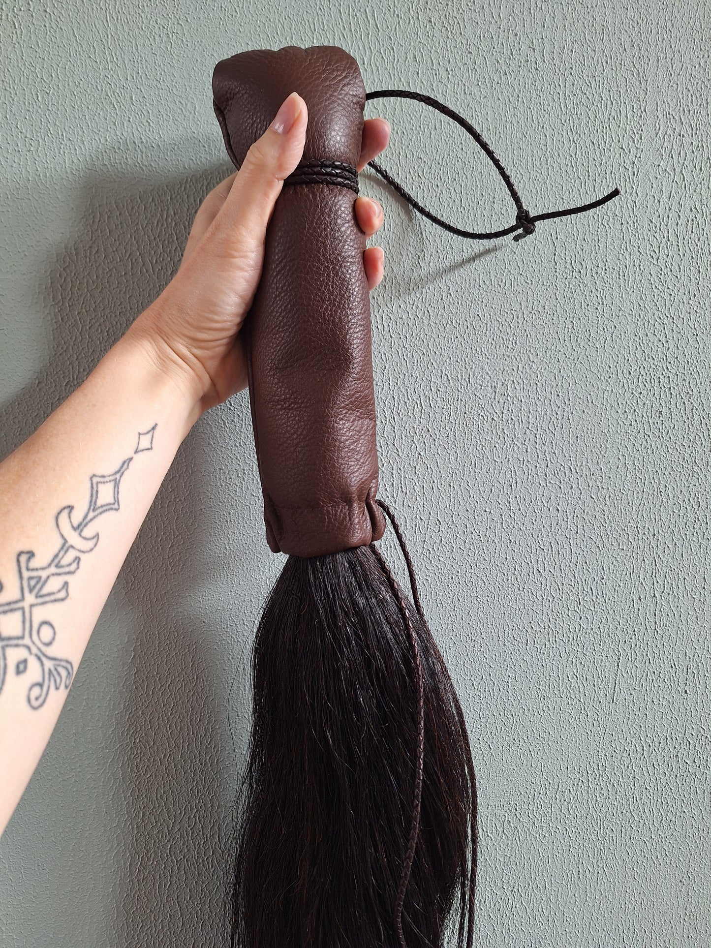 Horse tail shamanic whip