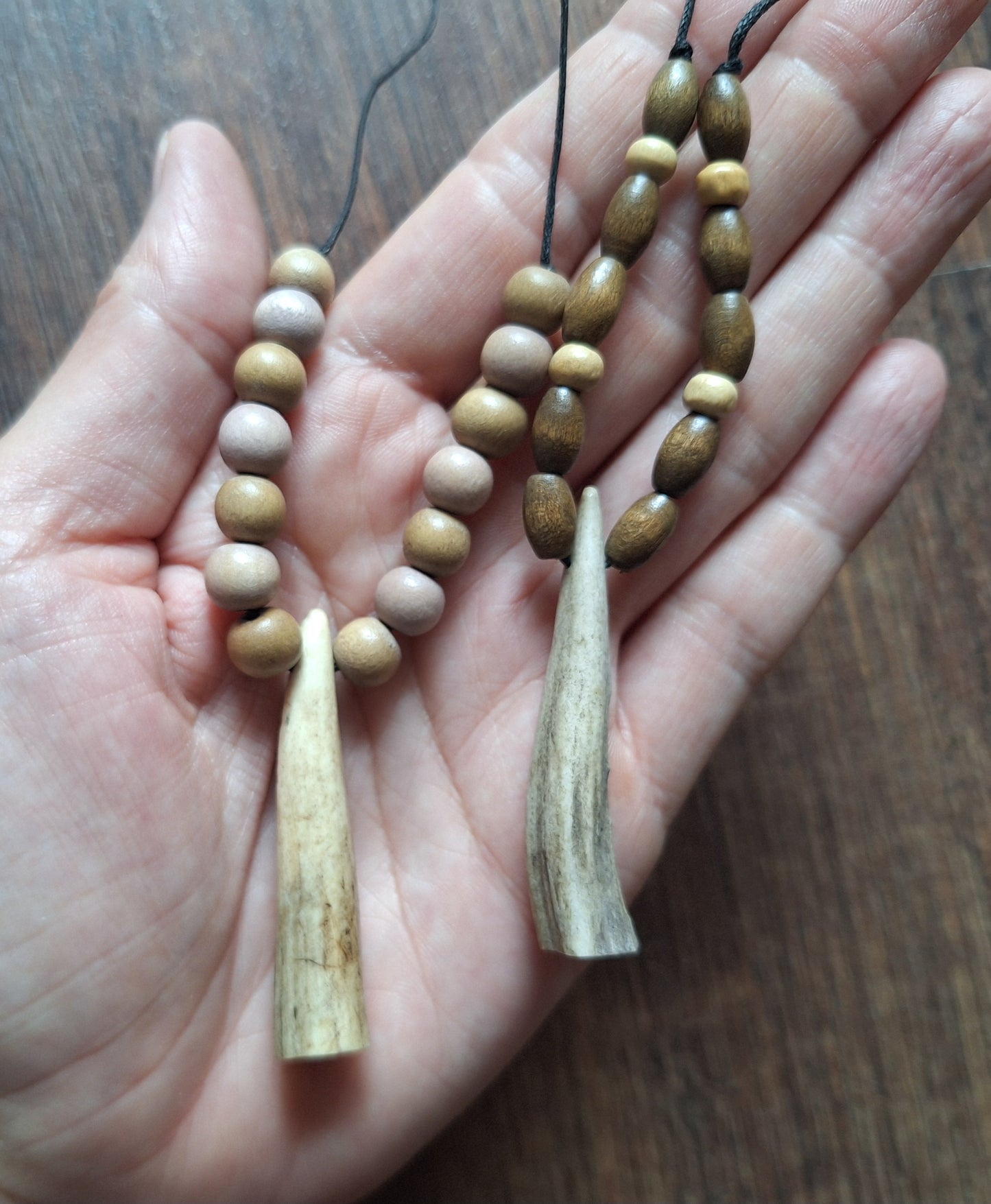 Fallow deer antler amulet necklace