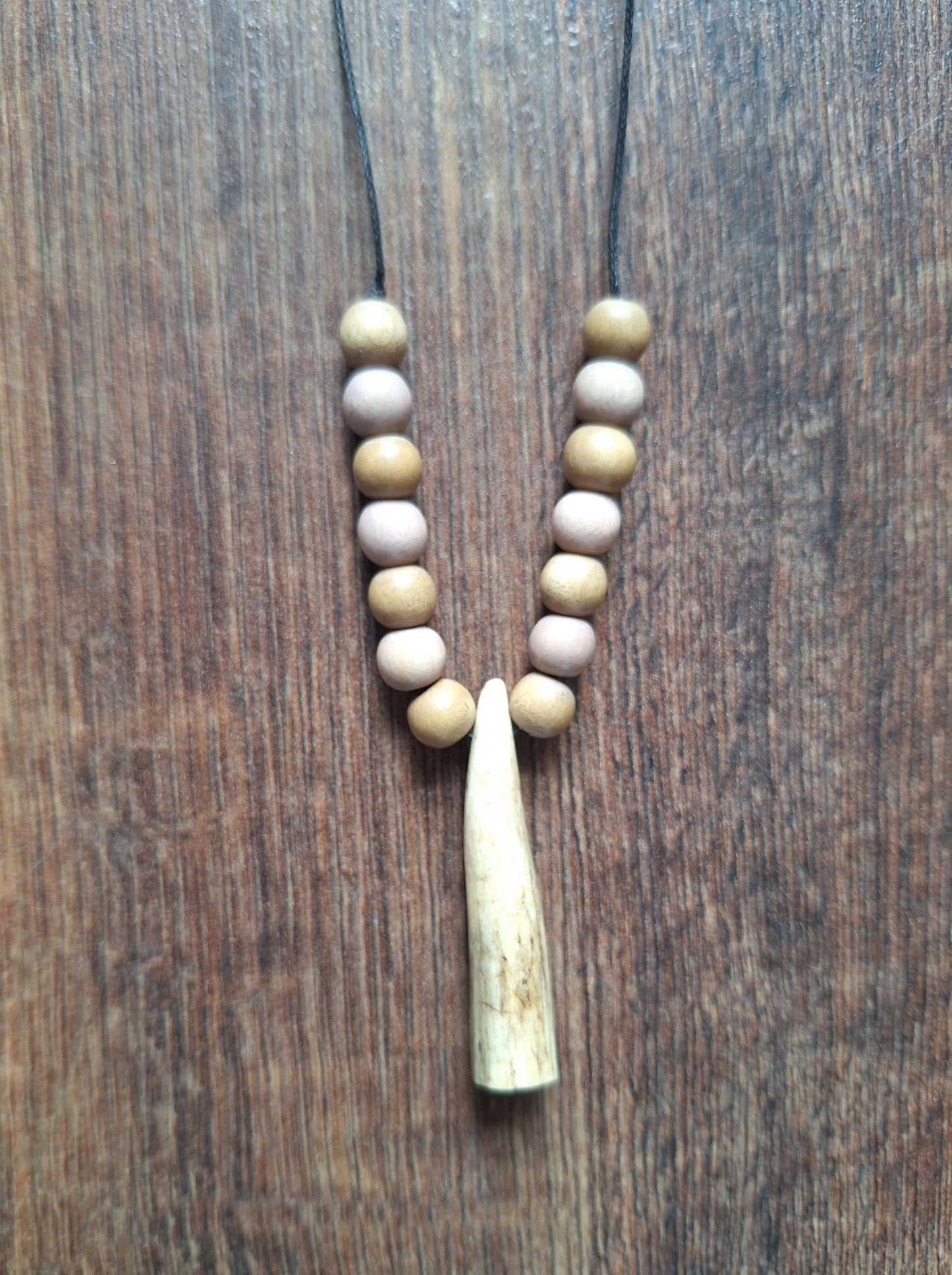 Fallow deer antler amulet necklace