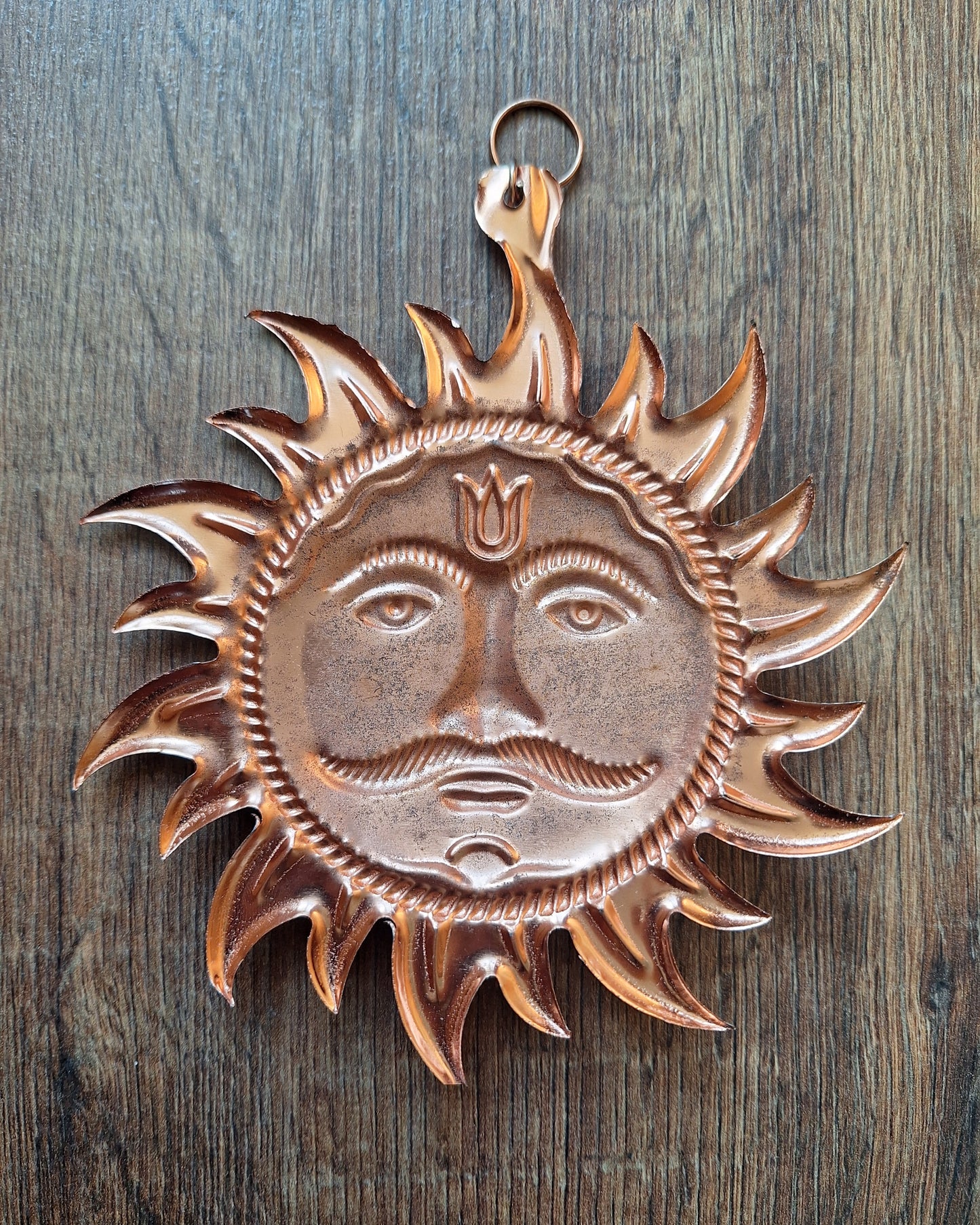 Red copper wallhanger / pendant Surya