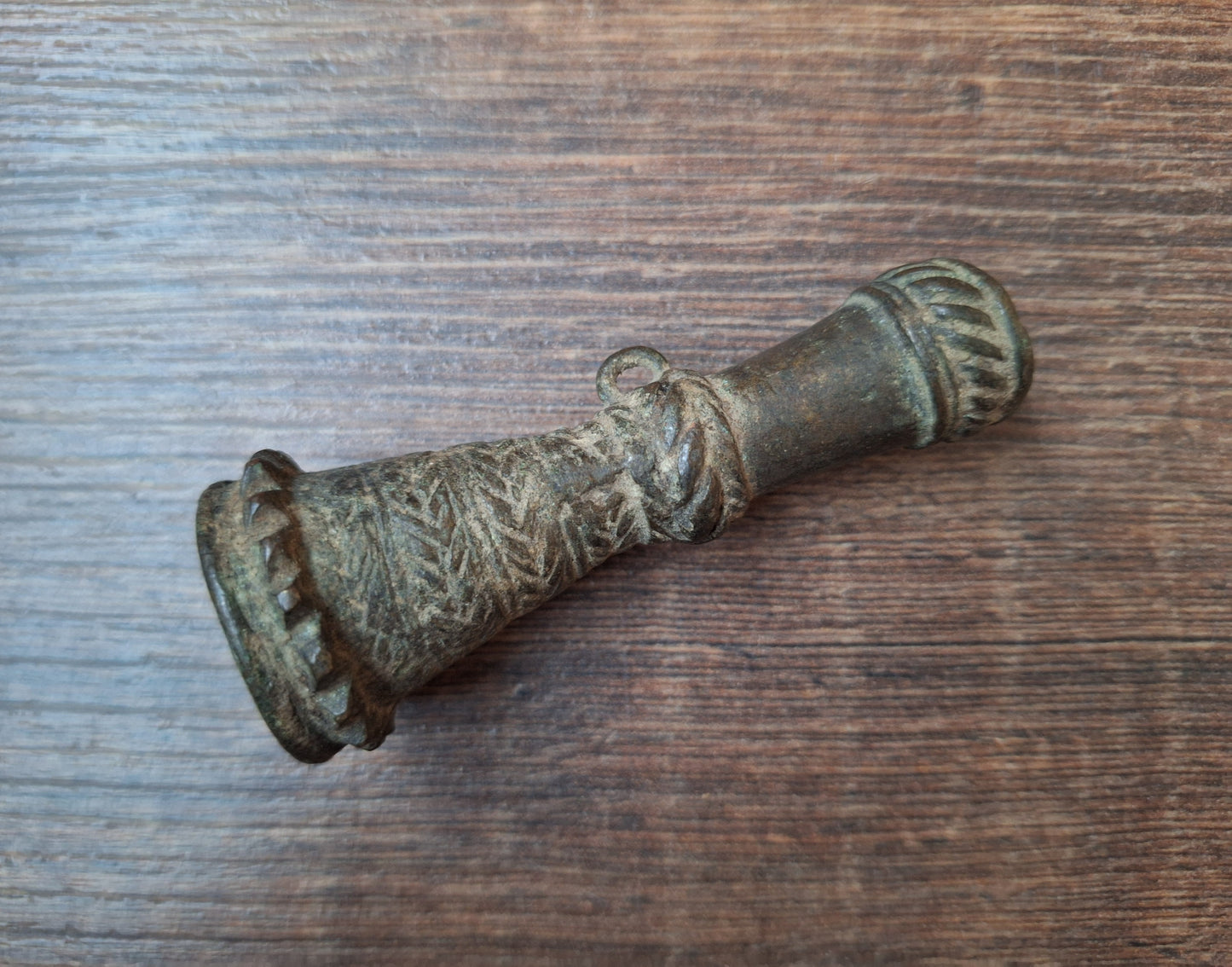 Antique bronze chillum pipe #1