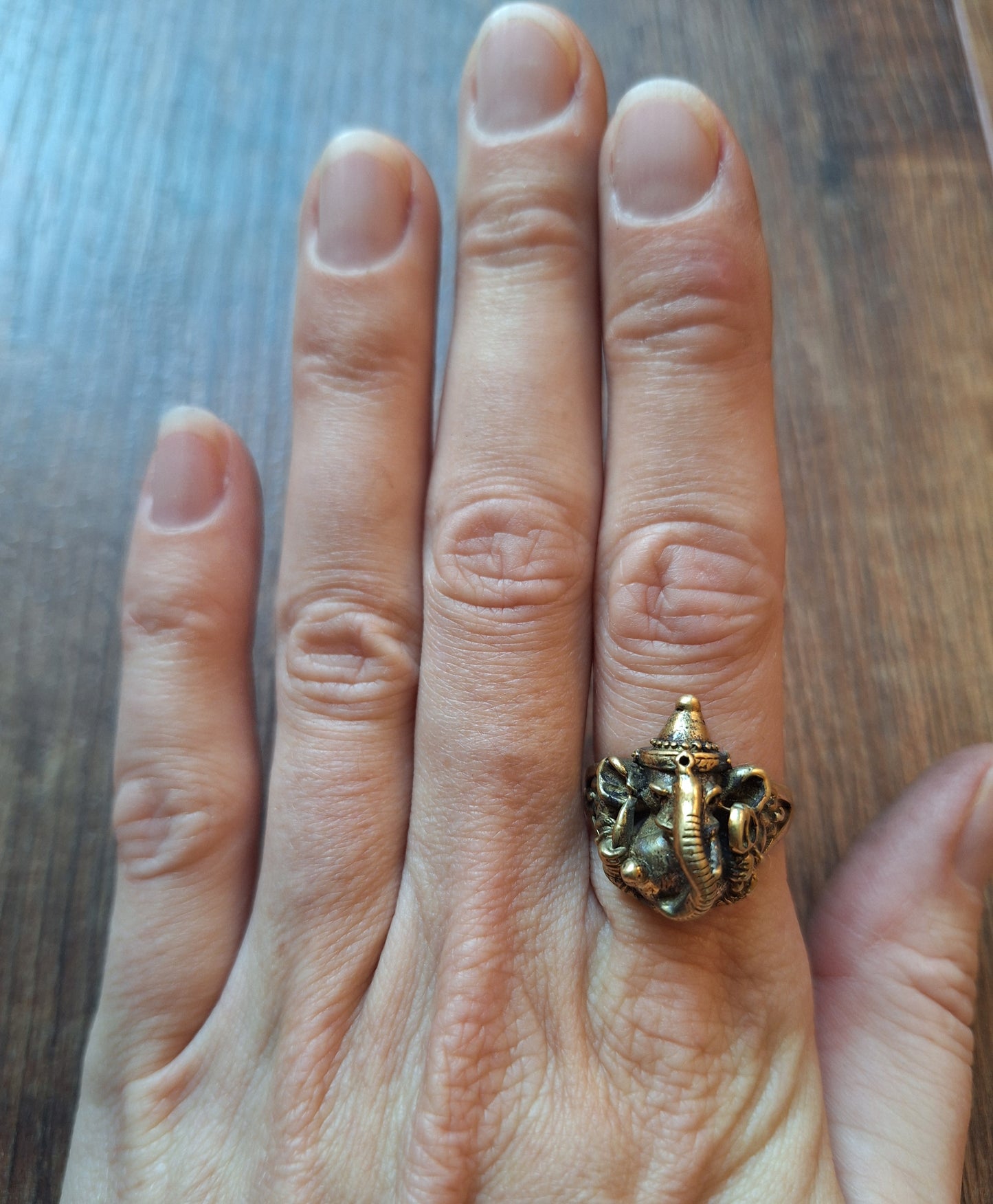 Brass ring Ganesha
