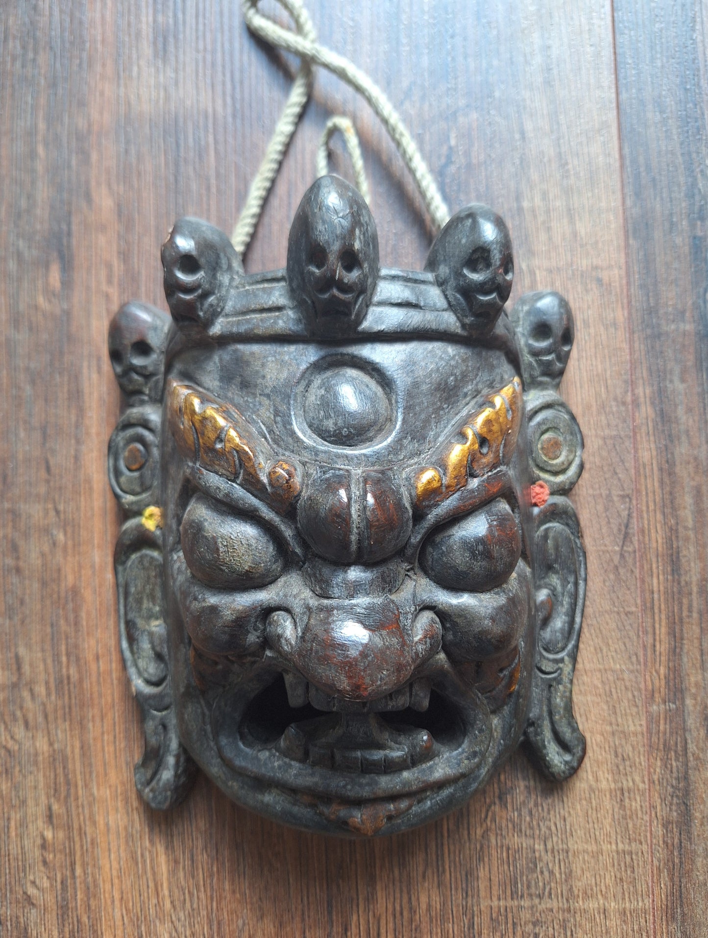 Vintage wooden Mahakala mask #12