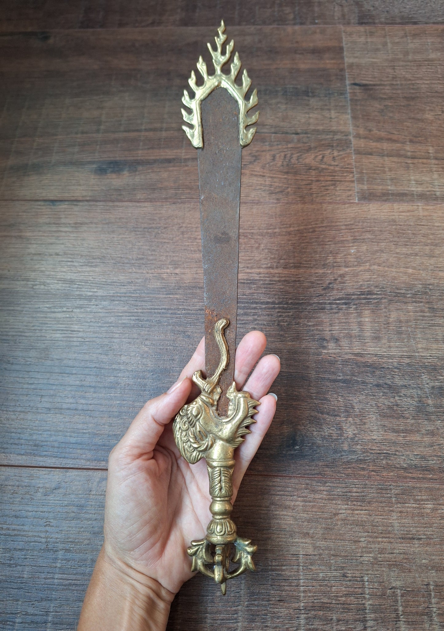 Vintage Tibetan iron and brass khadga #2