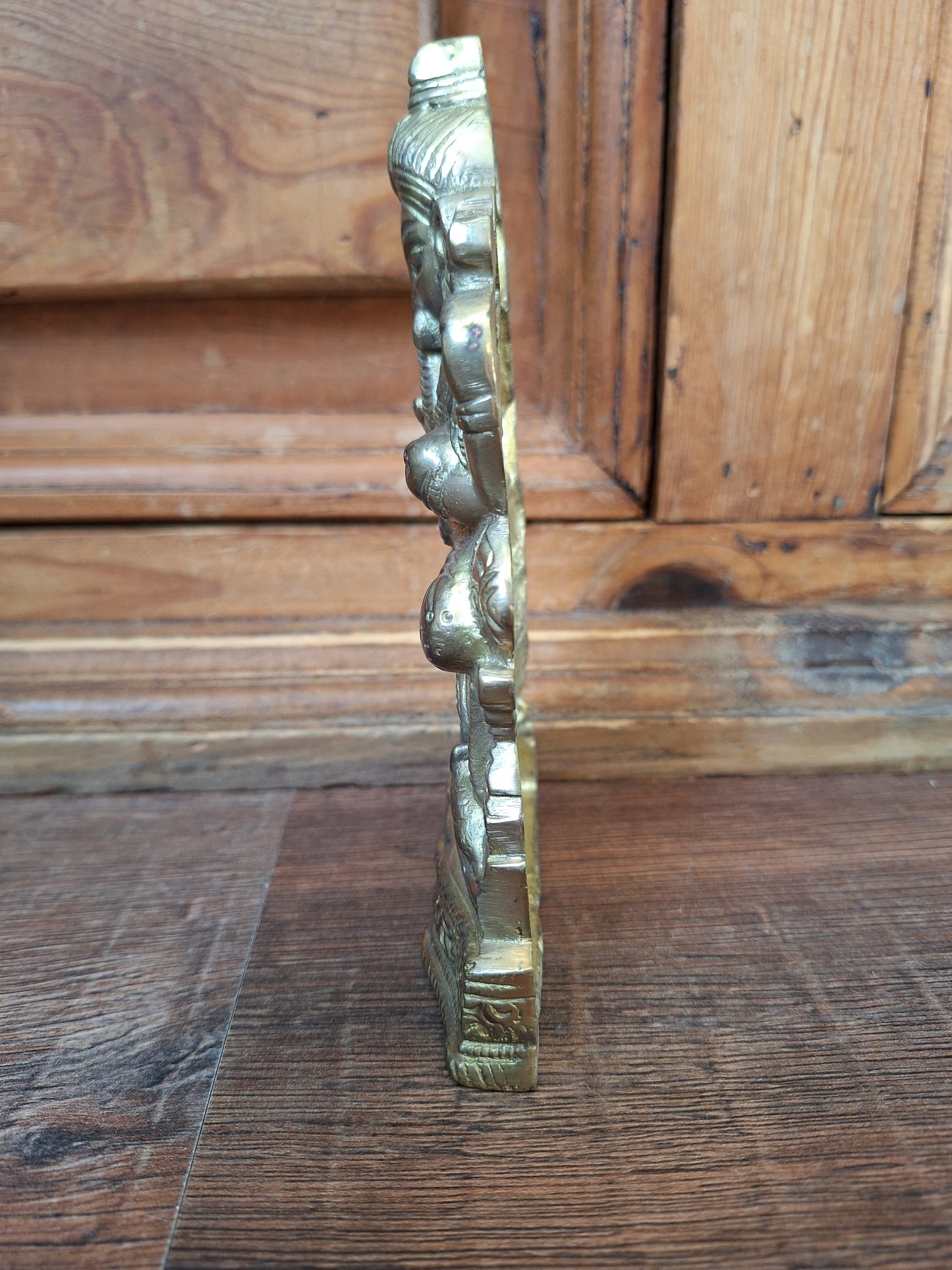 Brass Ganesha flat figurine #2