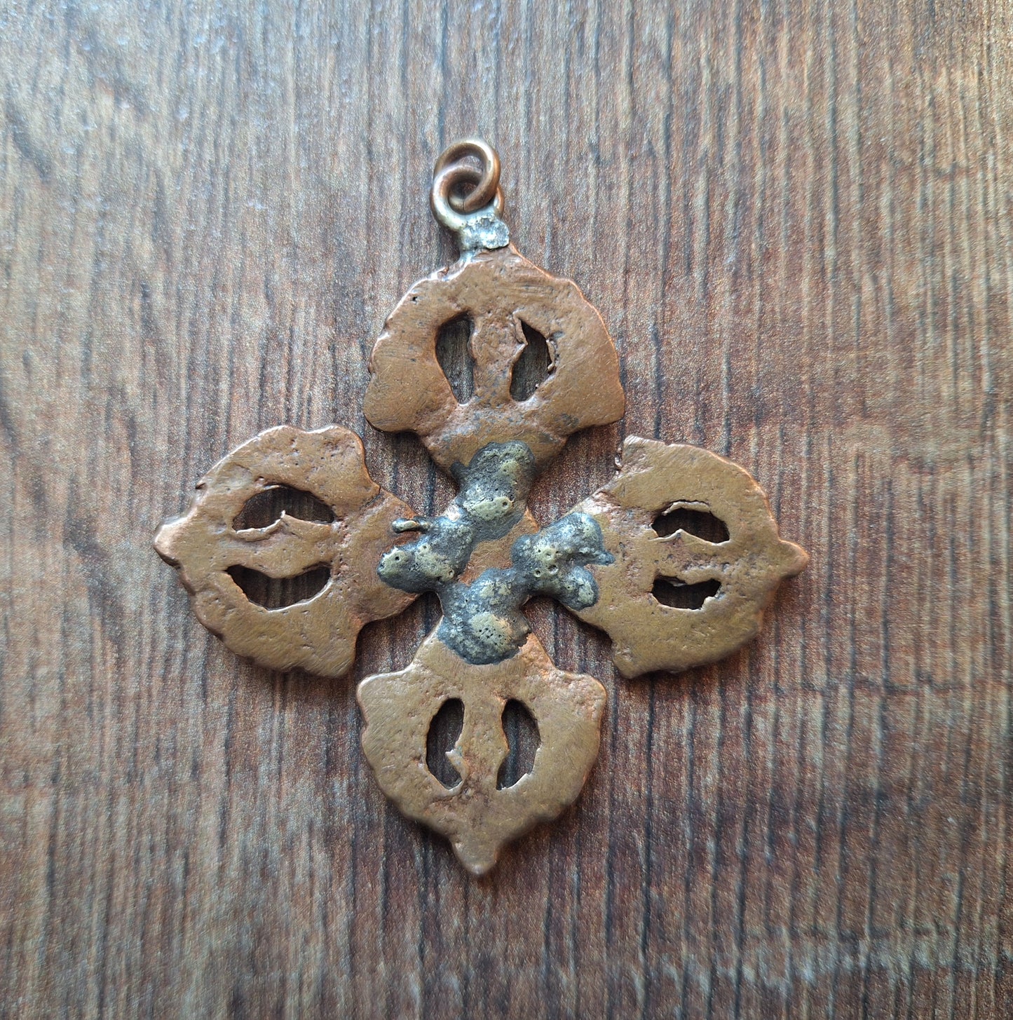 Red copper pendant Double Dorje