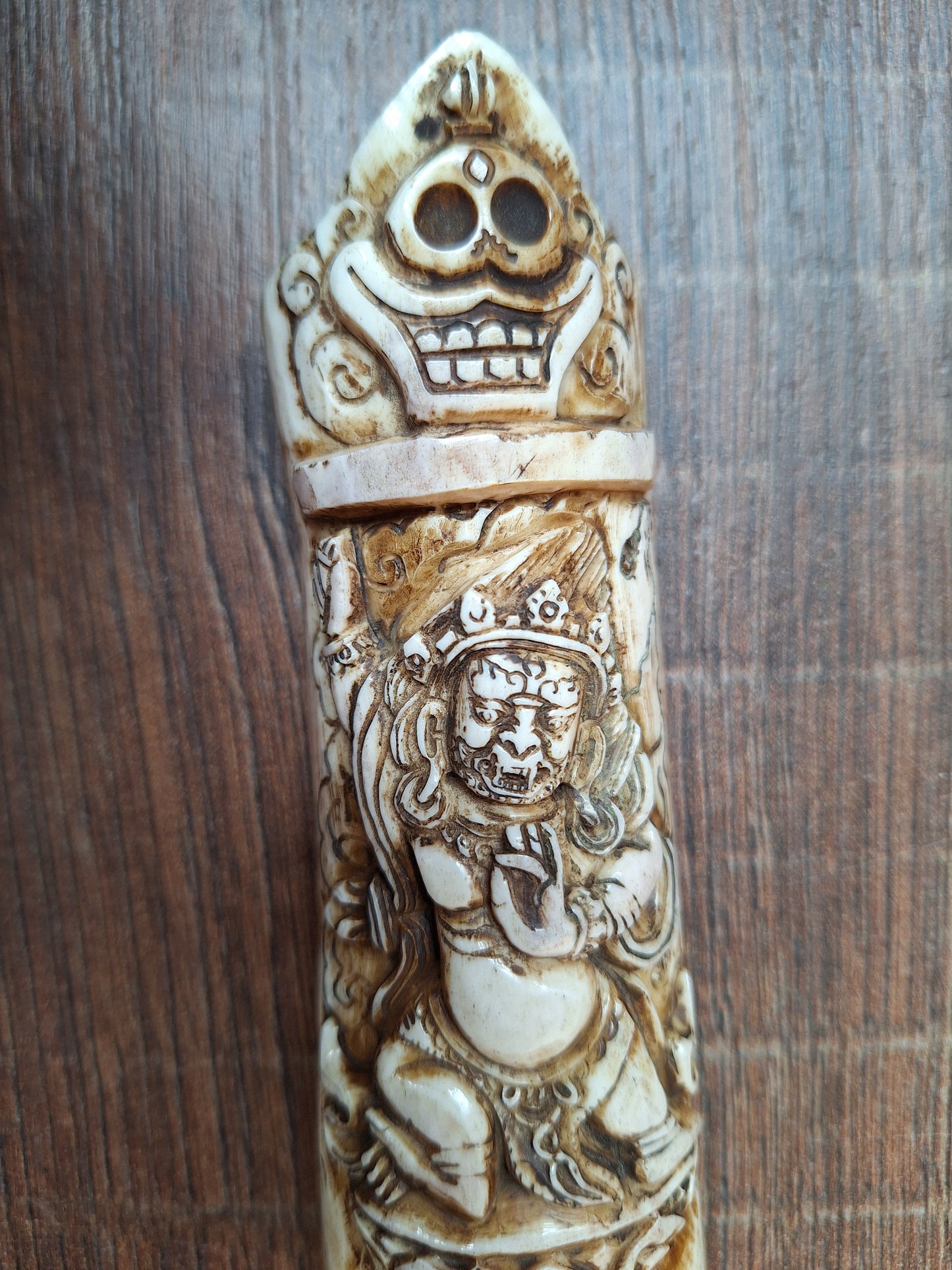 Vintage yak bone carving Vajrapani Krodha