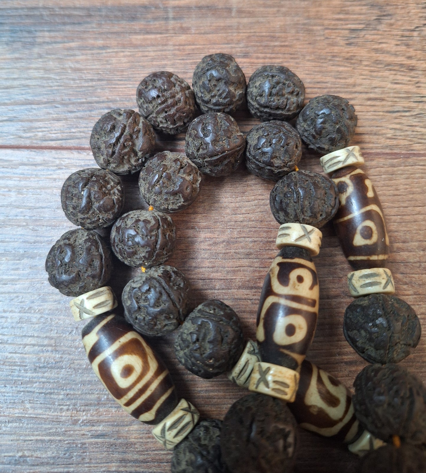 Vintage Nepalese rudraksha mala #22