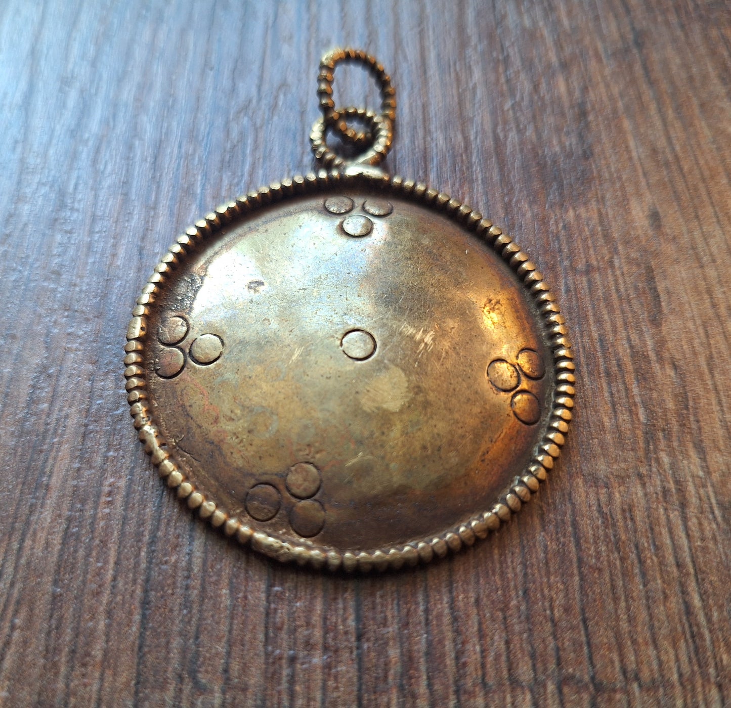 Vintage brass mirror Dzogchen 47 millimeters