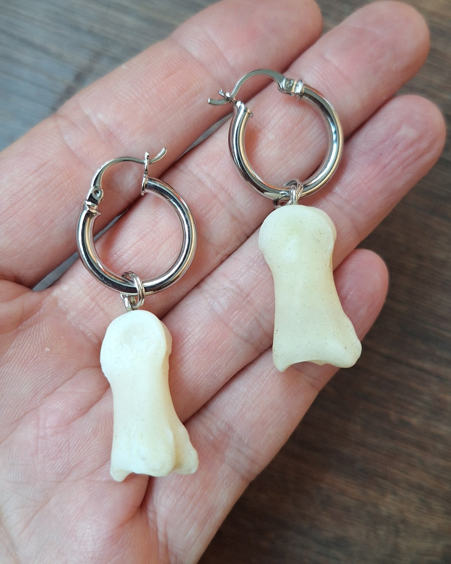 Roe deer foot bones amulet earrings