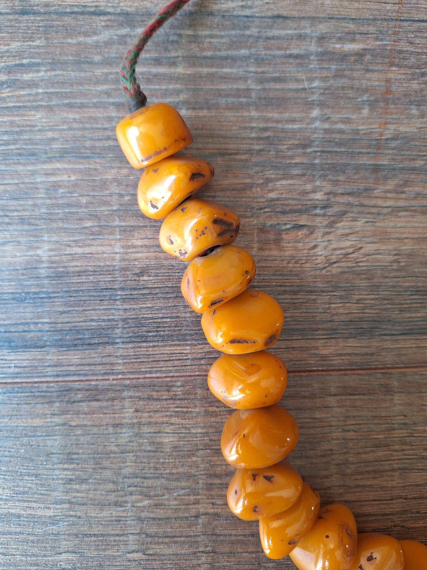 Vintage Nepalese copal beads strand #1