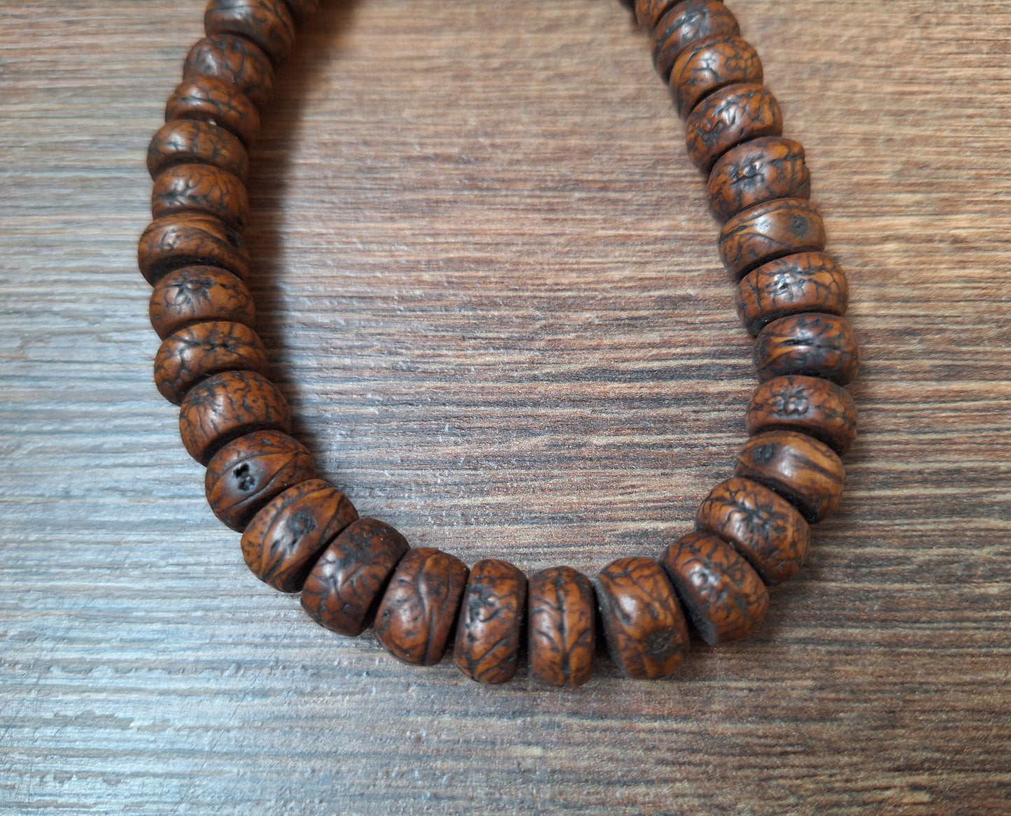 Vintage Nepalese polished rudraksha mala
