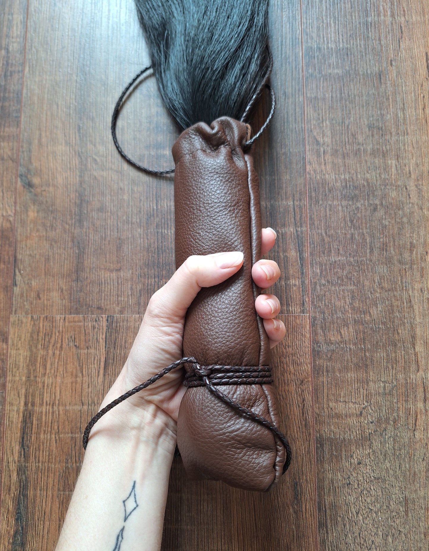 Horse tail shamanic whip