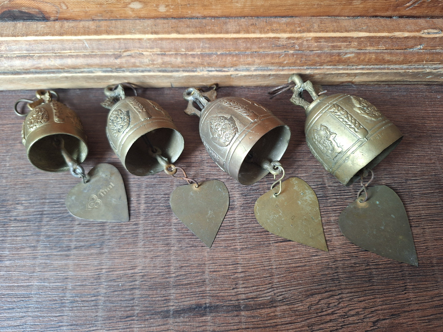 Vintage Thai Buddhist temple bells, set of 4