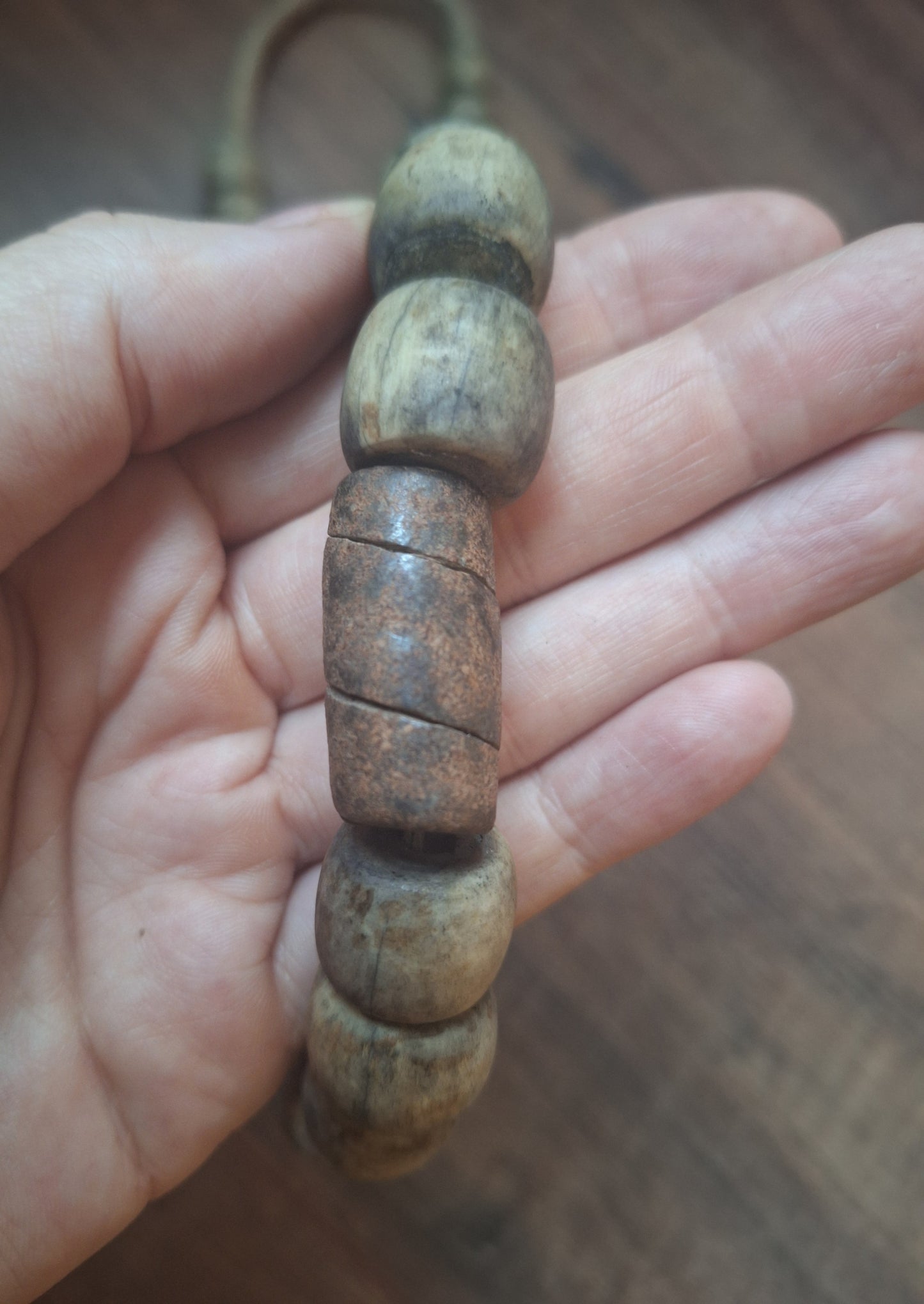 Old Nepalese bone bead necklace