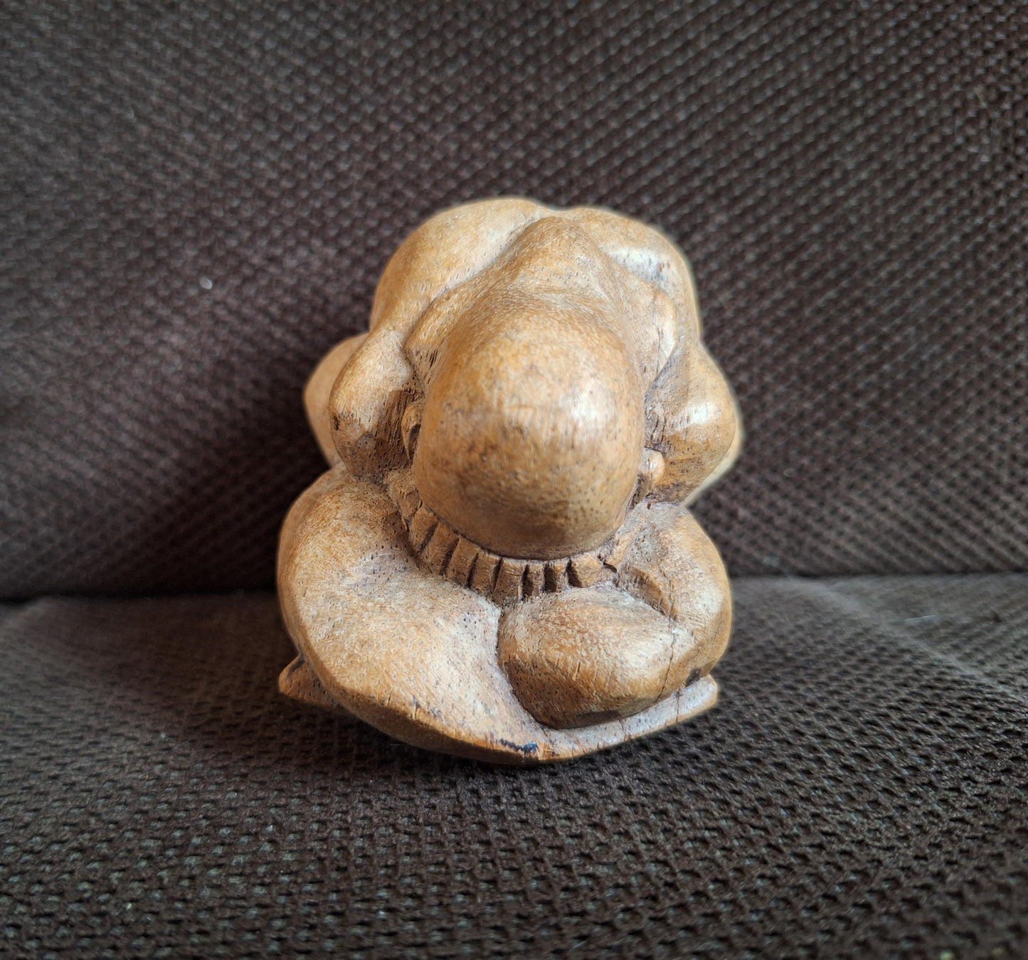 Wooden Weeping Buddha figurine #2