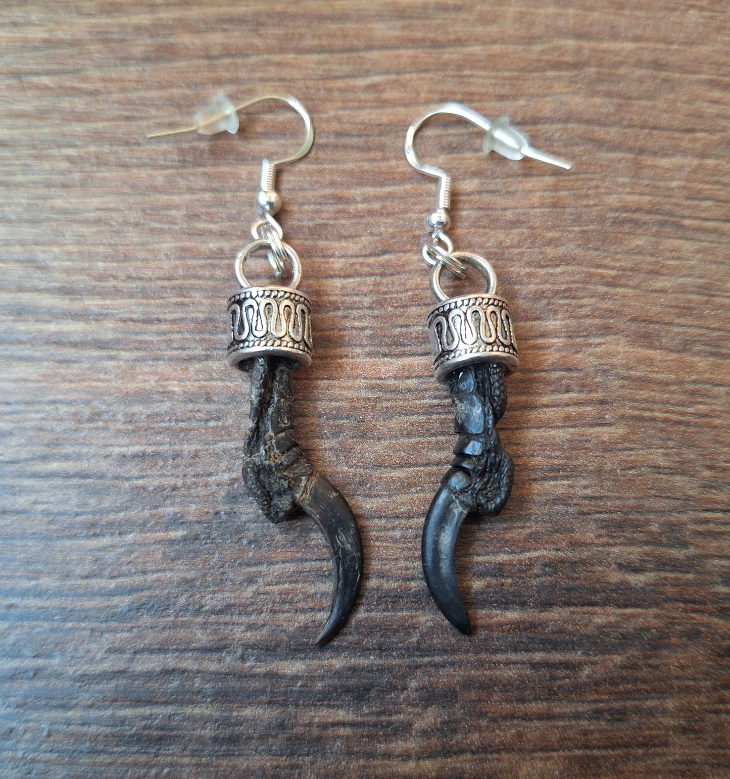 Crow nail amulet earrings