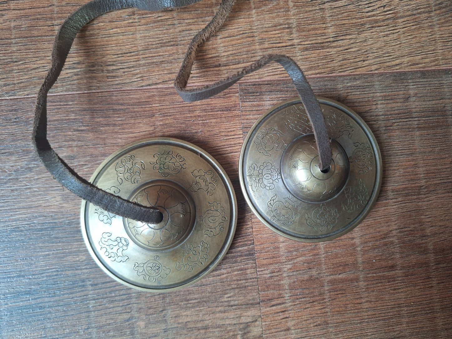 Tingsha bells Auspicious Symbols, with storage case