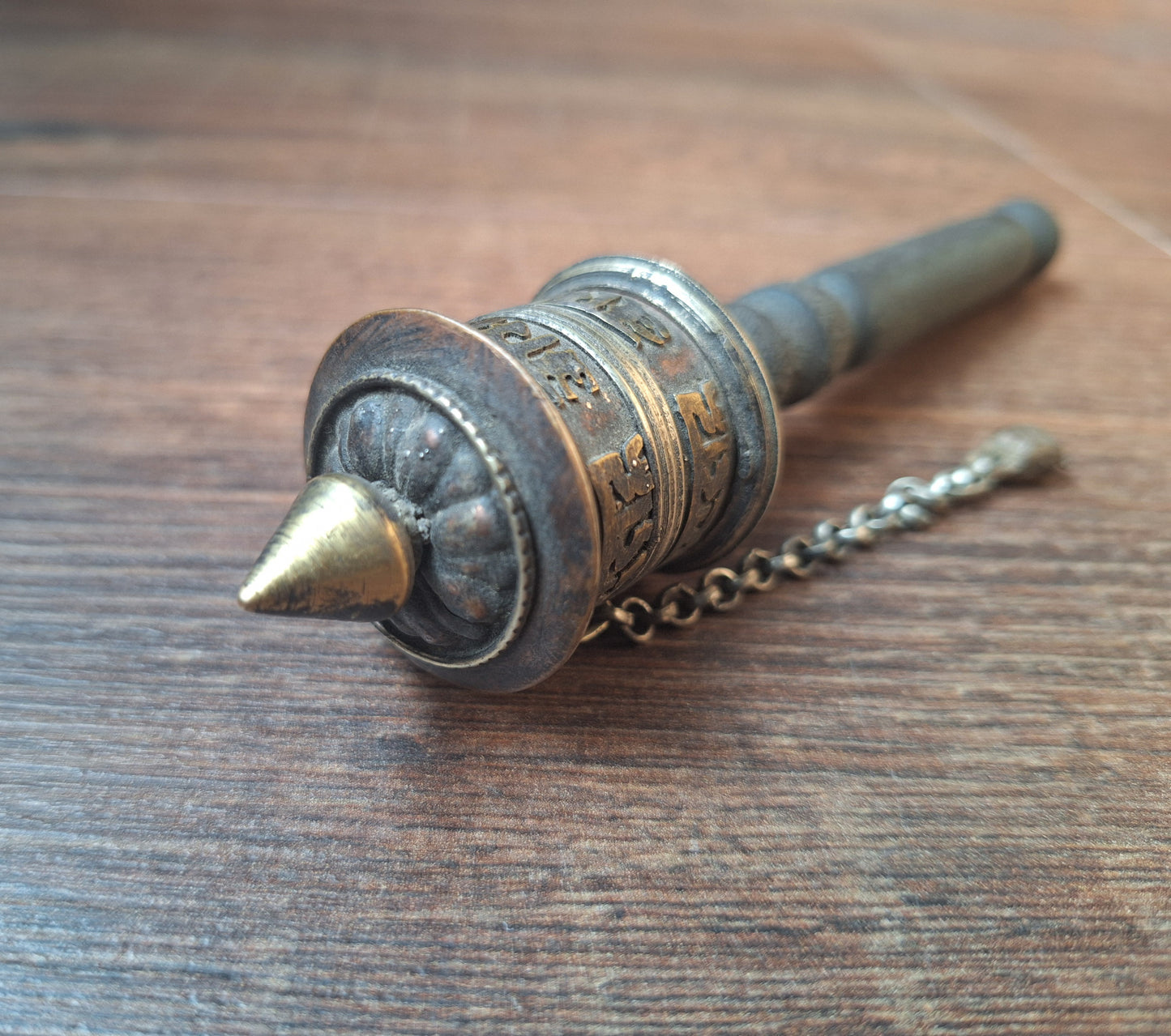 Old Tibetan prayer wheel