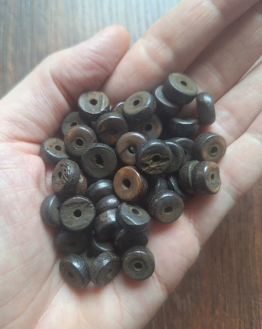 Vintage yak bone beads, set of 20