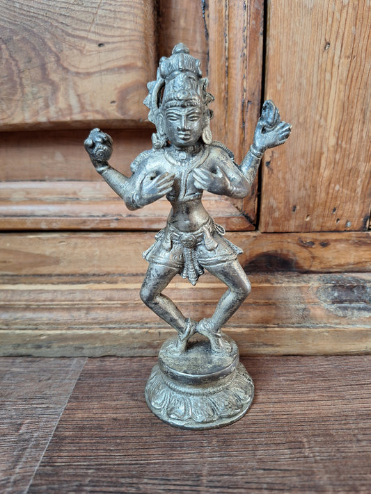 Vintage silver bronze Shiva Nataraja figurine