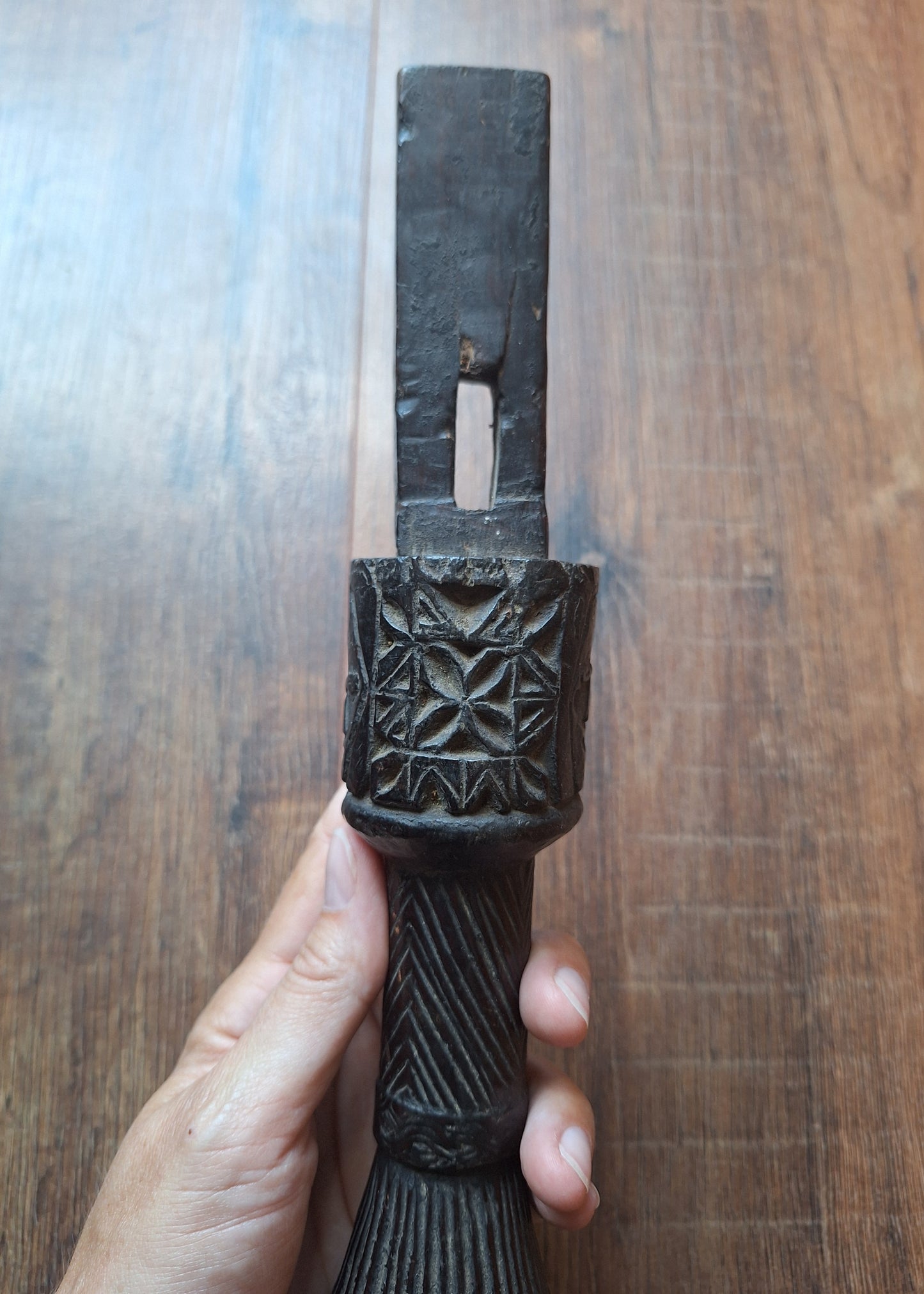 Antique Nepalese dhyangro drum handle #3