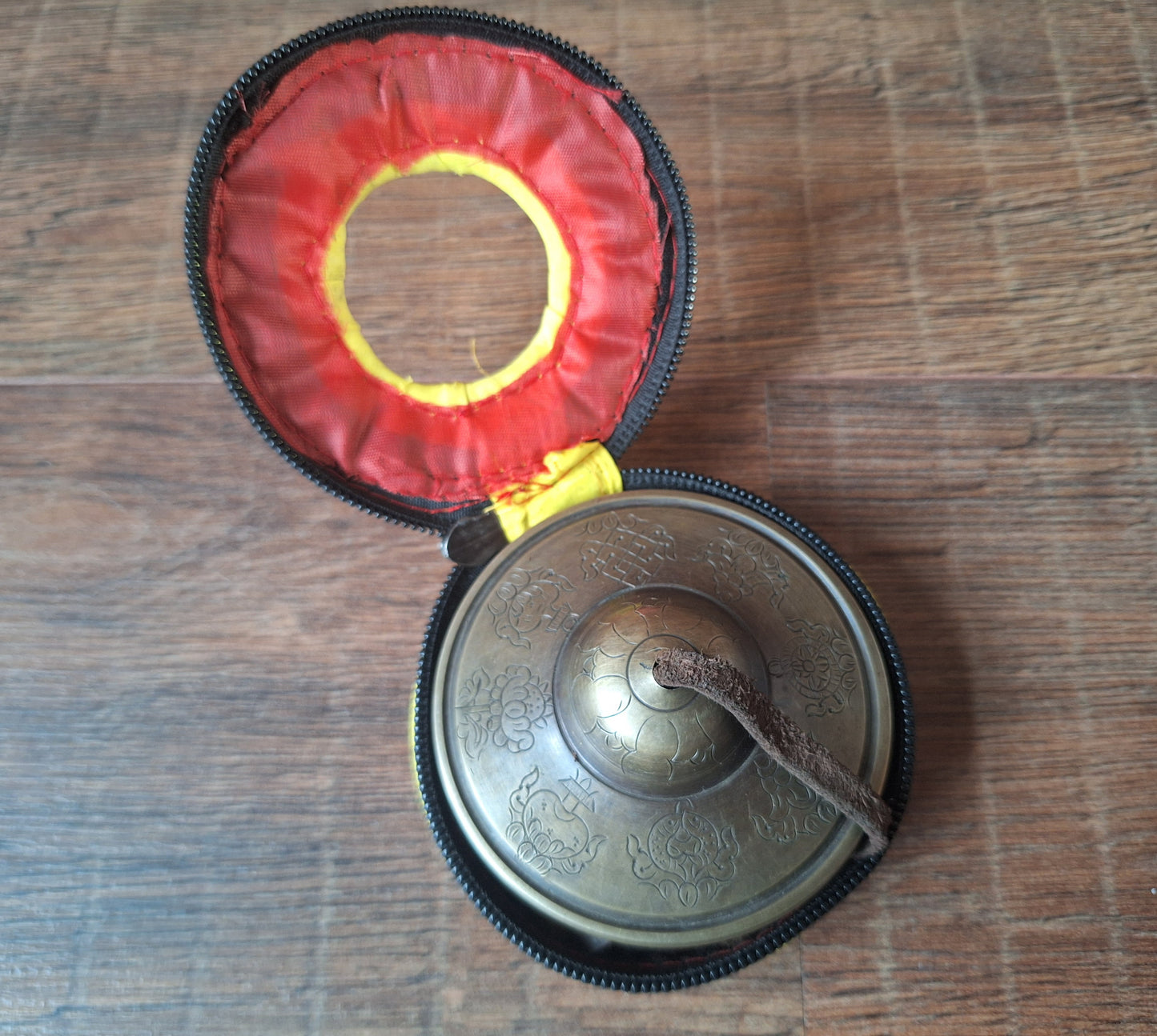 Tingsha bells Auspicious Symbols, with storage case
