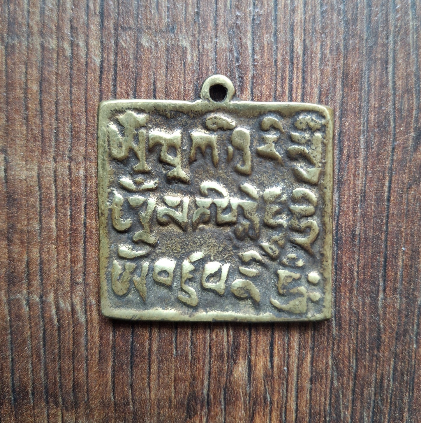 Vintage brass melong Three Bodhisattva and Dzogchen 41 millimeters