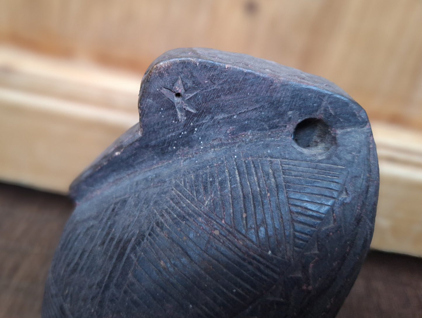Old Nepalese wooden bird figurine